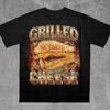 T-shirt Grilled Cheese, Amoureux de la nourriture, T-shirt Gag Drôle, Chemises Bizarres, T-shirt Graphique Années 90, Chemises Esthétiques Tendance, T-shirt Vaporwave, T-shirt Ironique