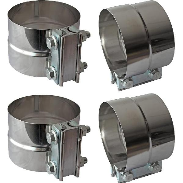 3" Inch Exhaust Clamps Stainless Steel Muffler Band Clamp for 3" Inner Diameter To 3" Outer Diameter Turbo Downpipe Tip Car System Connection (2