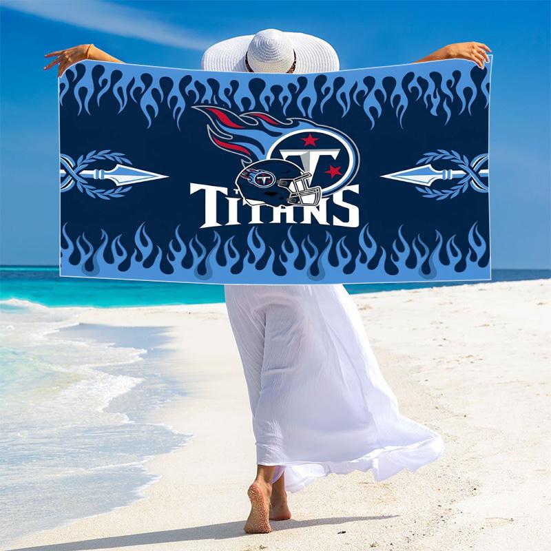 Tennessee Titans Print Beach Towel, Large Soft Quick Dry Towel for Beach Camping Swimming