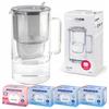 Aquaphor Glass Gray Glass Filter Jug + 4 Maxfor Filter Cartridges