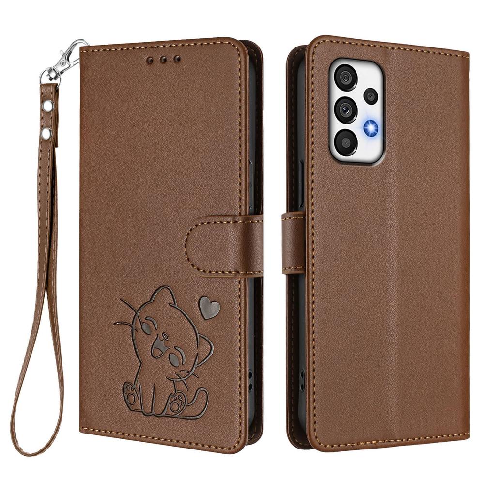 WEFOR Wallet Case for Samsung Galaxy A57 A37 A17 A73 5G A72 A71 A56 A55 A54 A53 A52 A51 4G, Cute Cat Flip Cover with Card Holder