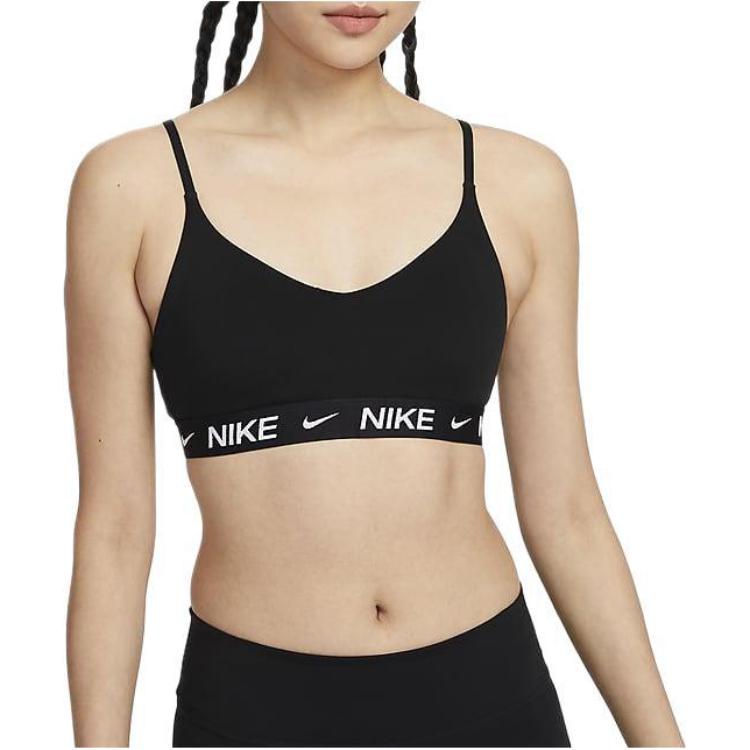 

Nike Indy Быстросохнущий Удобный Спортивный бюстгальтер с надписью Женское нижнее белье Черный Белый FD1063011 S