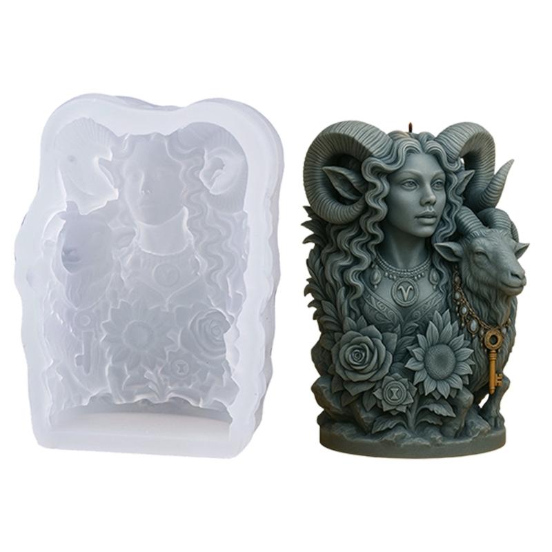 

Goat Goddess Candle Silicone Mould Professional Silicone Molds For Making Candle Soap Chocolate Holiday Decoration 1