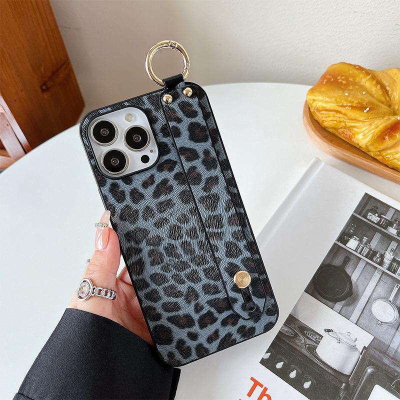 Wristband Mobile Phone Case for IPhone16promax Leopard Print for Apple 15X Personalized XR Trend 8plus