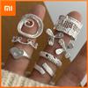 925 Sterling Silver Rings for Women Couple Minimalist Handmade Simple Flower Heart Ring Fine Jewelry Gift Prevent Allergy