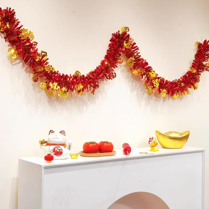 Festive Dark Green Rattan Ribbon and Feather Boa Ornament for New Year and Christmas Tree Decoration