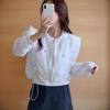 New ArrivalS Open Run Women S Hooded Shirred String Crop Jacket