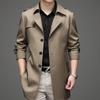 2025 Spring/Autumn High-End Casual Windbreaker: Light Business Lapel Jacket with Patch Pockets for Youth & Middle-Aged Men