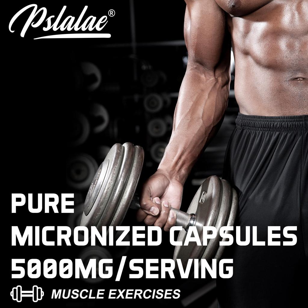 Pslalae Micronized Creatine Monohydrate Capsules, High Purity, Fitness, Sports, Dietary Supplement