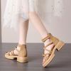Jane Marie Shoes Sandals Women's 2025 Spring/Summer New Fashion Cross Strap Niche Design Platform Roman Sandals Children