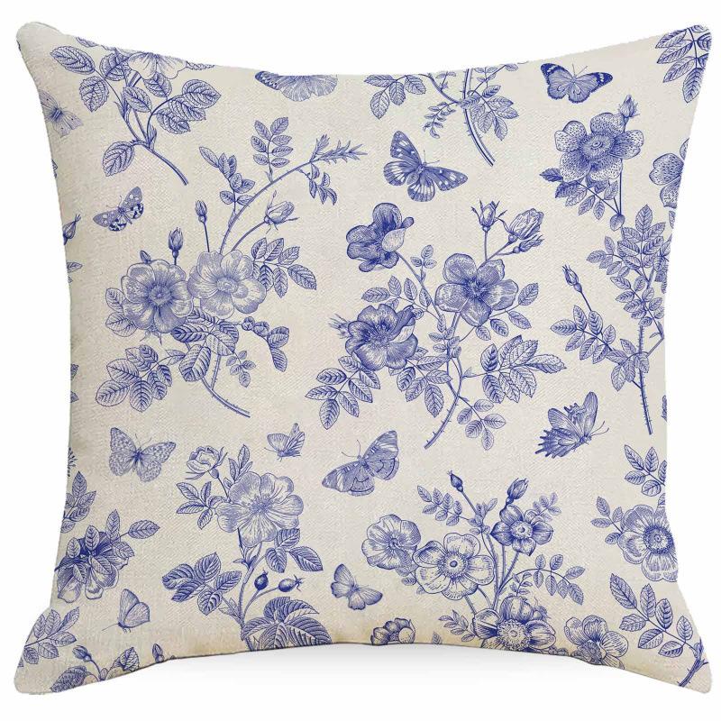 Vikama Classical Pattern Throw Cushion Cover For Sofa, Bedroom Car Seat Cushion Cover, Lumbar Support Nap Cushion