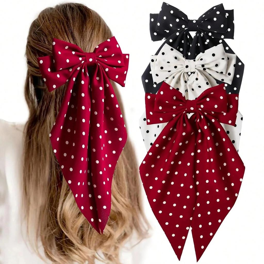 women's polka dot bow hair clips, fashionable cute hair accessories for the back of the head, suitable for afternoon tea, Mother