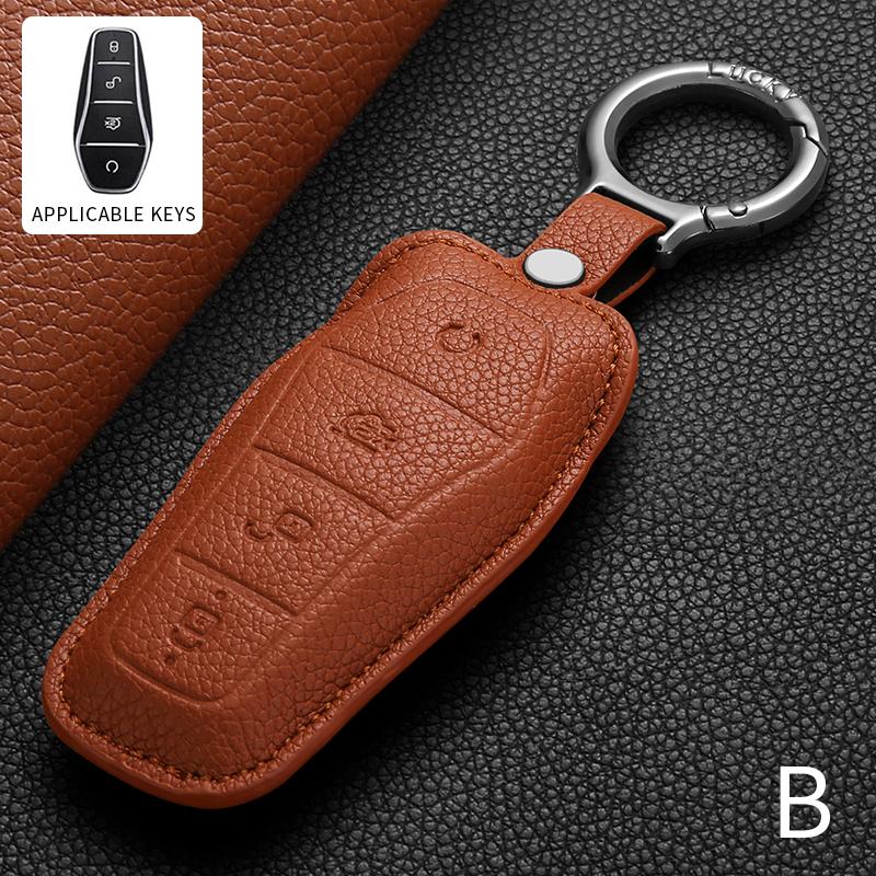Leather Car Key For BYD Qin Yuan UP Han Song Don SEAL Sea Lion Seagull 06EV e3 06GT 06DM 05DM Xia Summer Protect Cover Accessory