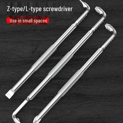 Z- & L-shaped Right Angle Wrench: Dual-Use Phillips, Slotted, Hex, Torx Screwdriver Set