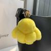 Mini Cute Real Rex Rabbit Fur Bunny Keychain Toy Doll Keyring Tote Bag Charm 10CM Fur Rabbit Keychain Car Bag Pendant