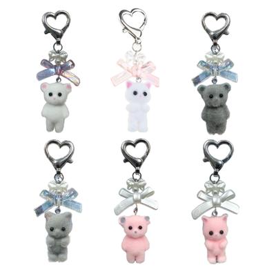 Schleife Schlüsselanhänger Niedlicher Bär Katze Anhänger Schlüsselanhänger Modische Schleifen Schlüsselring Handy Lanyard Ornament für Handys Schlüssel Taschen