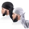 2pcs MEN'S Simulation Silk Solid Color Silk Satin Long Tail Braided Pirate Hat Personalized Street Headscarf