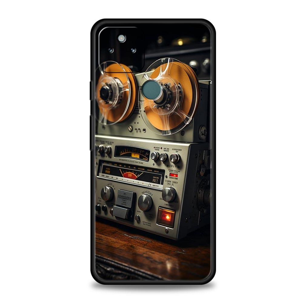 Retro Recording Device Phone Case Cover for Google Pixel 10 9 8 7 6 9A 8A 7A 6A Pro Shockproof Soft TPU 9 Pro XL Shell Capas Bag