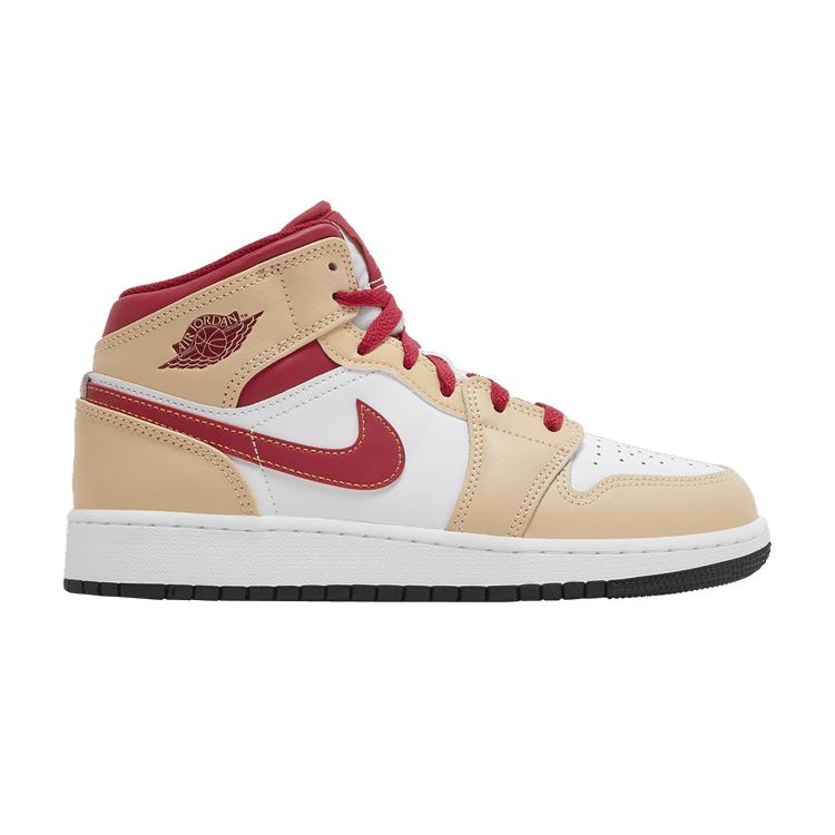 Jordan 1 Mid Light Curry Cardinal (GS) 36.5