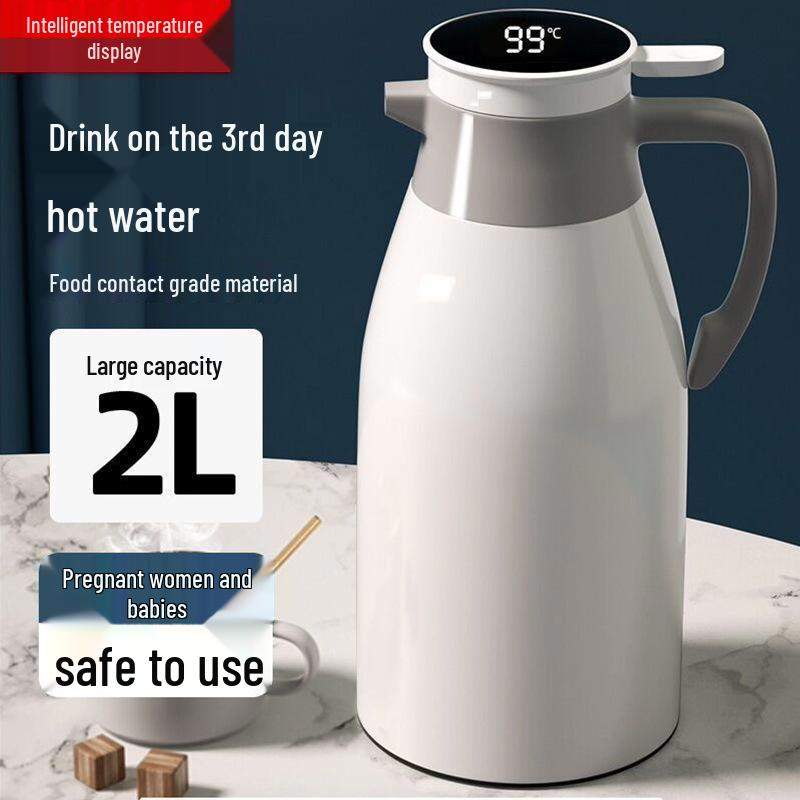 Large Capacity Home Thermos with Glass Liner - Ideal for Student Dorms, Hot Water Kettle & Warm Water Bottle