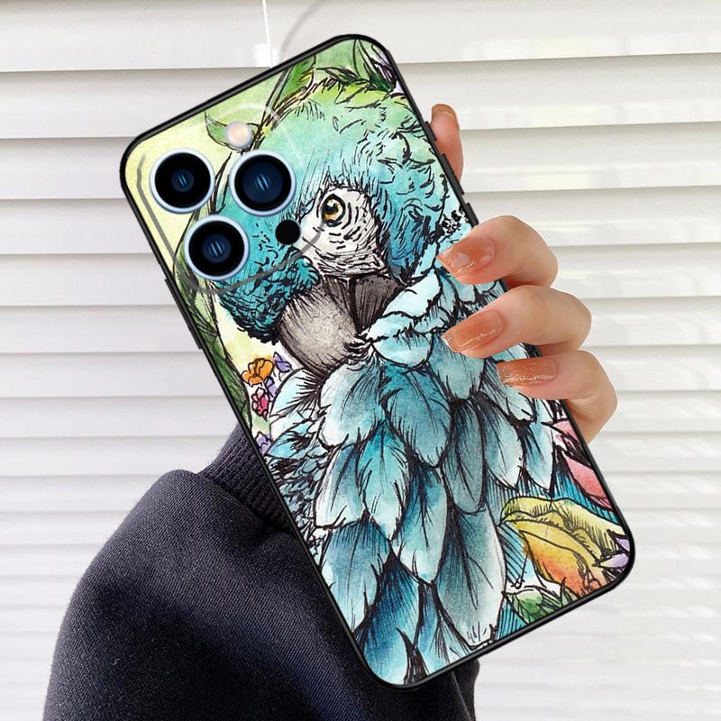 Animal Parrot Bird Phone Case For iPhone 17 16 15 13 11 12 14 Pro Max mini 15 16 Plus 16e 17 Air Cover Fundas