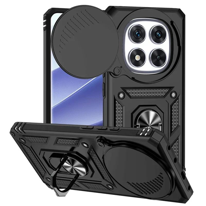 

Armor Phone Case For Xiaomi Redmi Note 12R 12 13 14C 14 Pro + 5G 4G Turbo 4 Ring Stand Kickstand Protective Shockproof Cover Redmi 14C 4G чорний