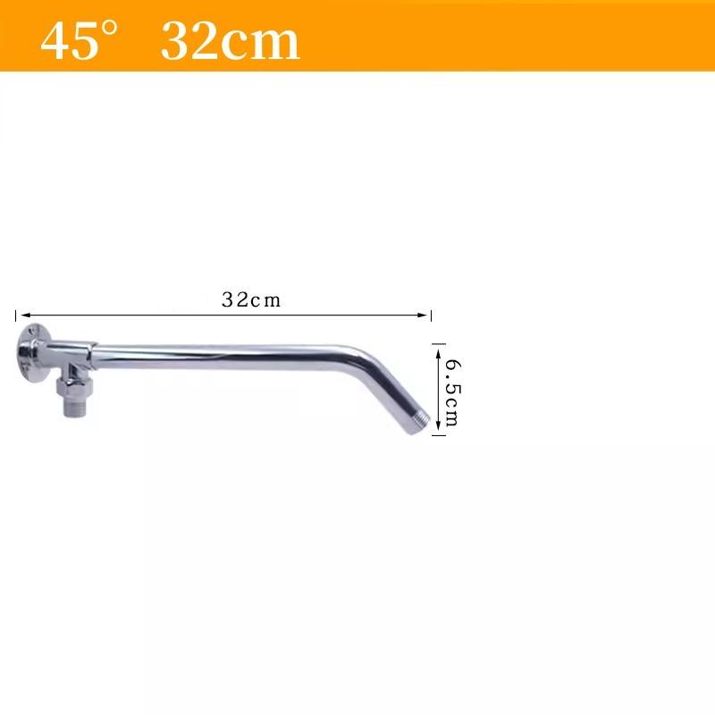 19-52cm Shower Head Extension Arm Wall Mounted Stainless Steel Rainfall Extend Pipe Tube Shower Holder Base Bathroom Accessories
