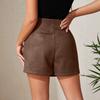 Faux Suede Mini Skirts for Women Wrap Short Skort High Waist  A-line Mini Skirt Skort Women's Asymmetrical Front Knot Ruched Skirt With Back Zipper