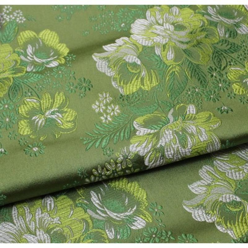 

Peony Flower Brocade Silk Jacquard Fabric for DIY Cheongsam Baby Clothes Hanfu Fabric Decor for Cushions Armchairs Tables Flags 100x75cm