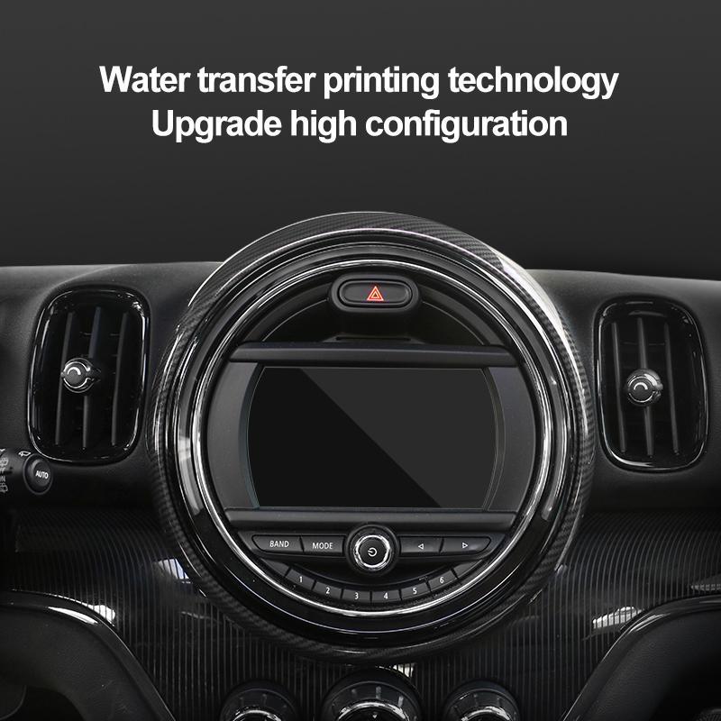Central Control Screen Outer Ring Decorative Shell For F60 Countryman Car Styling Interior Accessories Plastic Carbon Sticker