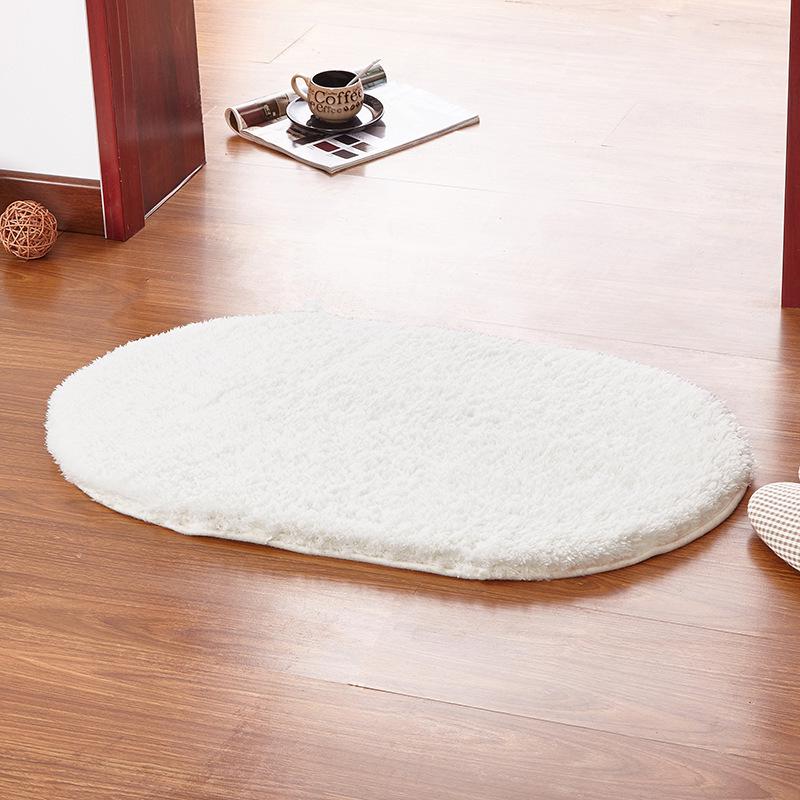 Water Absorbent Oval Plush Non-Slip Floor Mat Rug Living Room Doormat Carpet