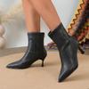 Herbst Winter Weiches Leder High Heels Spitzschuh Dünne Absätze Stiefel Reißverschluss hinten Damen Stiefeletten Schuhe