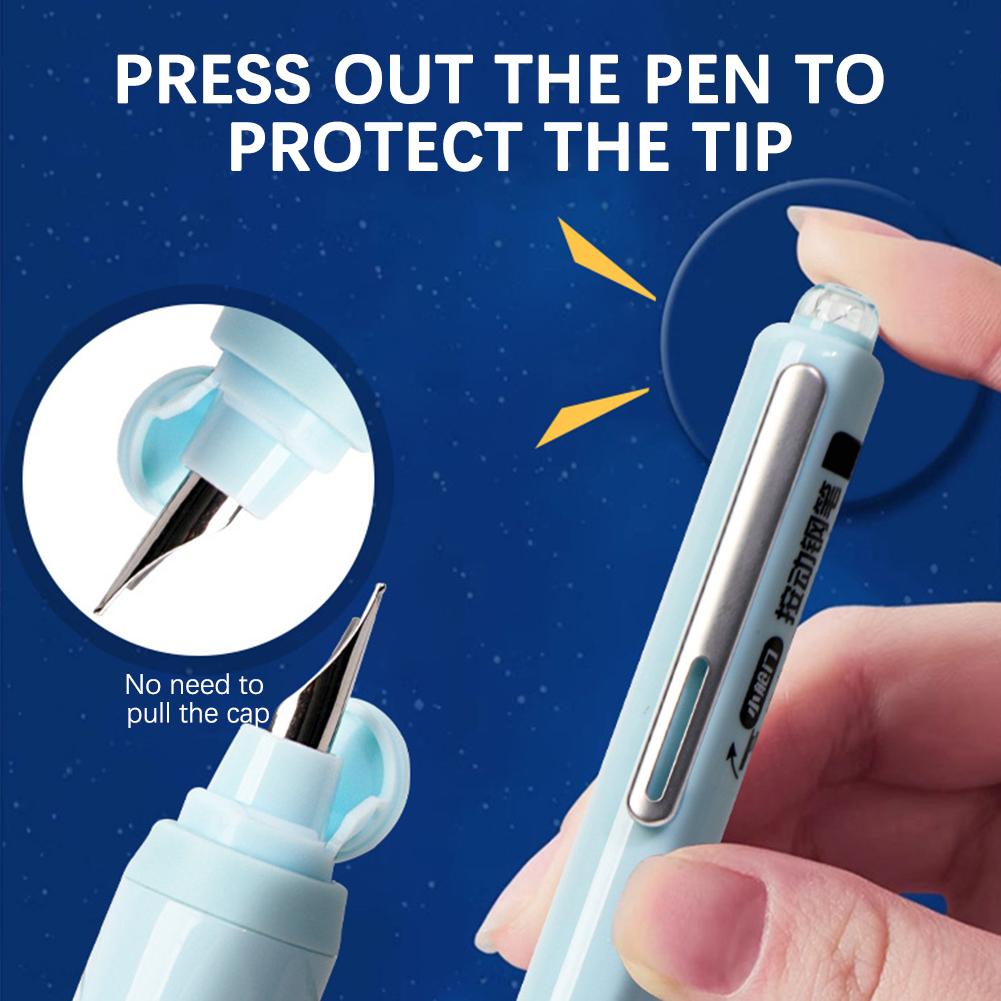 Retractable Fountain Pen Fine Nib Set With Refillable Ink Cartridges,Practice Calligraphy Writing Pen For School Office