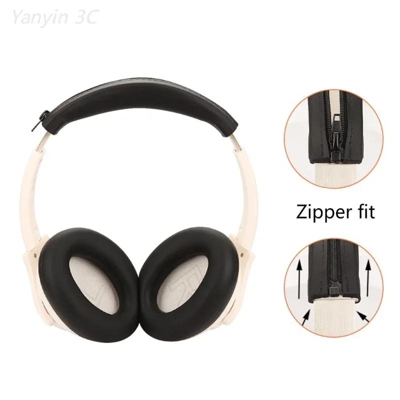 Silikon-Ohrmuschel-Abdeckung Stirnband Reißverschluss Schutzabdeckung Geeignet für Anker Soundcore Life Q20/Q20+/Q20i/Life 2 Ohrpolster Kopfhörer
