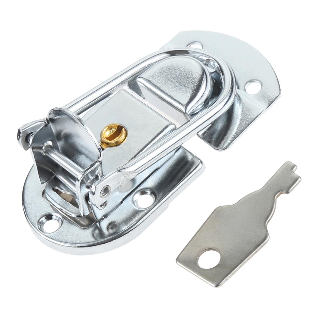 Cierre de Hebilla de Metal para Caja con/sin Llave Plateado/Negro Candado de Seguridad 69*34mm Hebilla Maleta de Aviación Armario Caja de Herramientas Caja de Regalo Ferretería