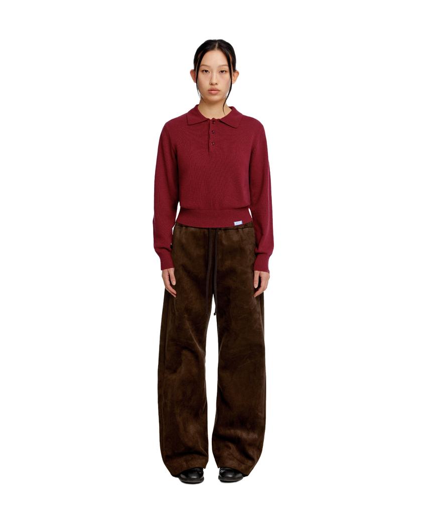 ERA Unisex Suede Effect Track Pants - Brown