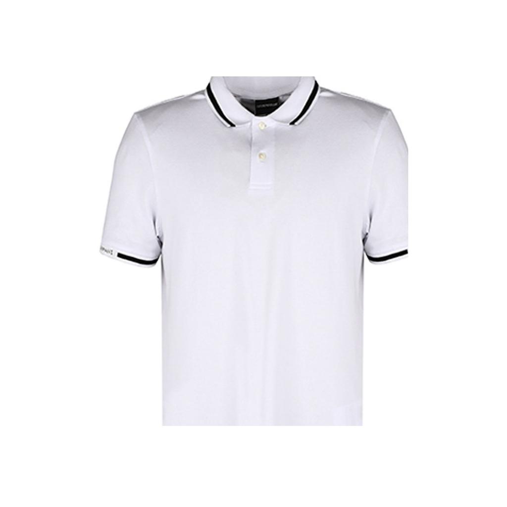 Emporio Armani SS21 Color Block Striped Casual Short Sleeve Polo Shirt Men tops White 3K1FA4-1JPTZ-0176