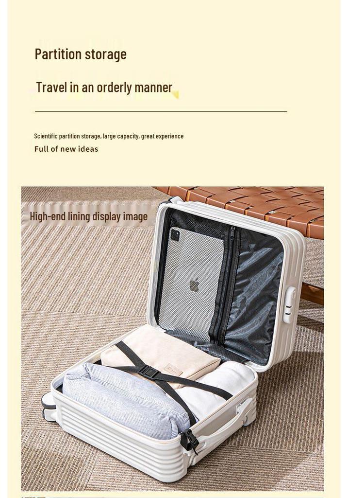 Spring Airlines 14-Zoll Leichter Handgepäckkoffer mit Universalrollen & Zahlenschloss - 20x30x40CM
