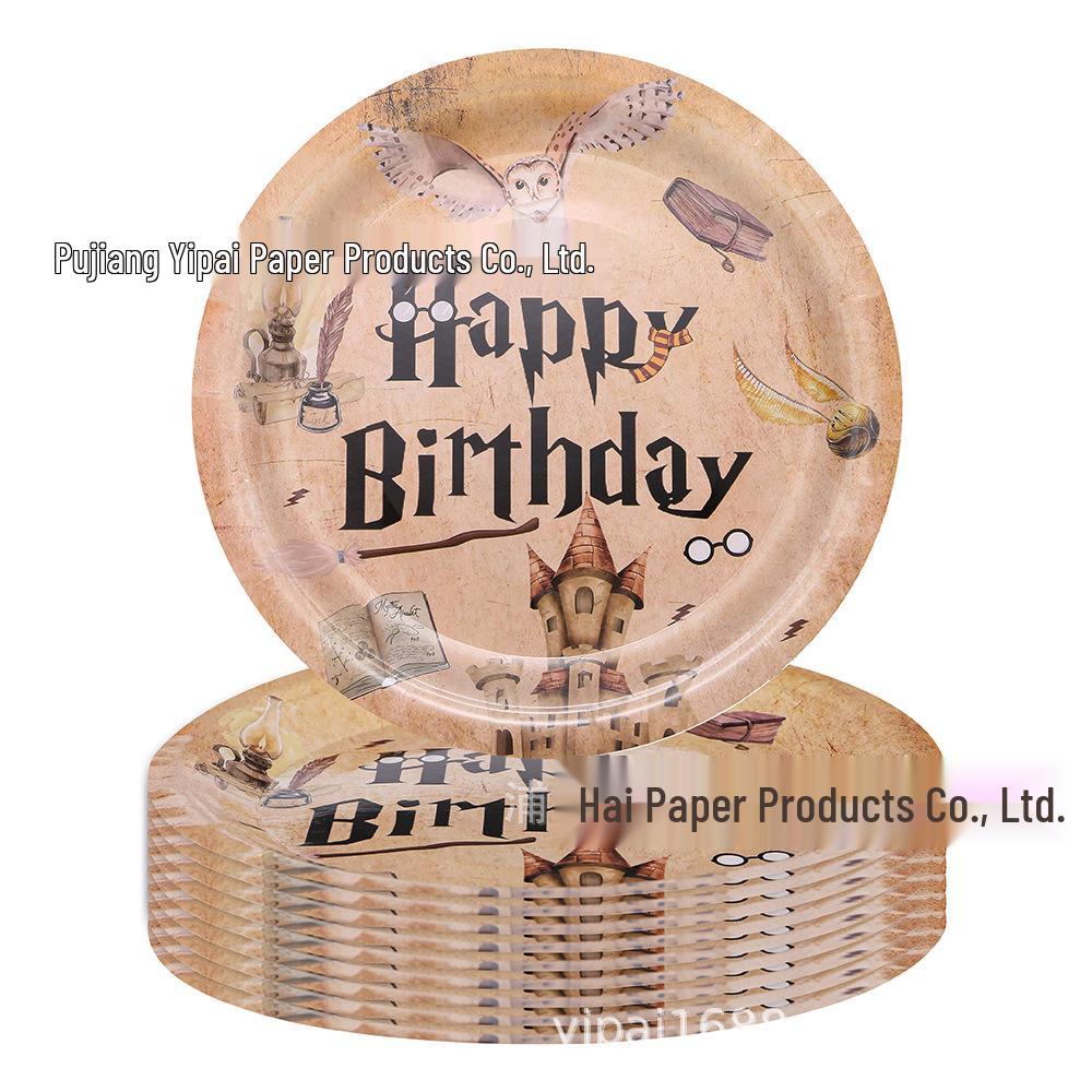 Harry Potter Magic School Birthday Party Set: Paper Plates, Cups, Napkins, Tablecloth, Banner