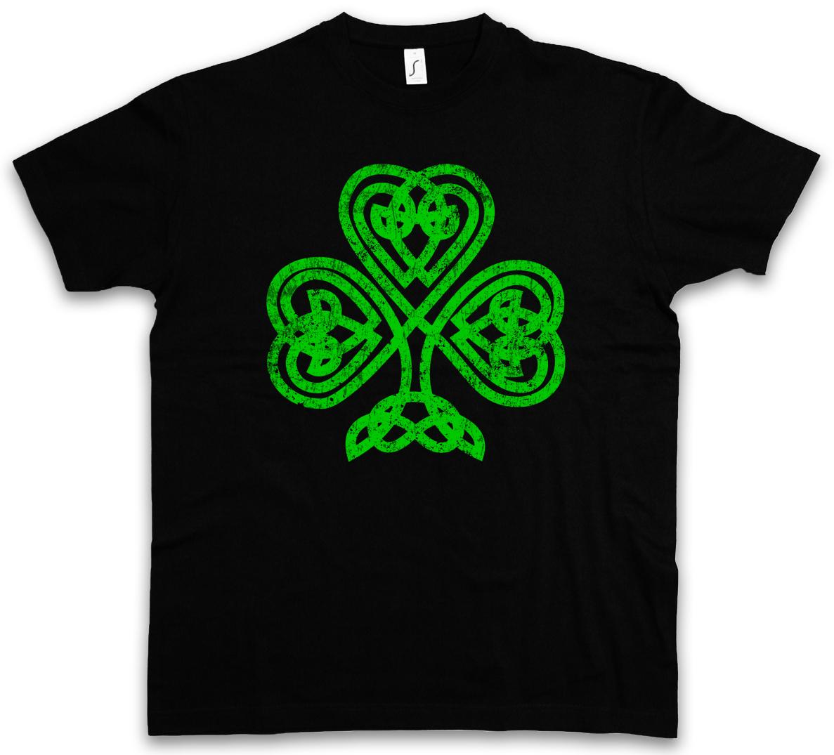 SHAMROCK IRISH KNOT I T-SHIRT Cloverleaf Ireland Celts Knot Runes Rune XXXL
