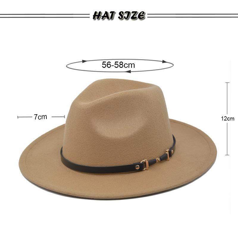 1 Pezzo Cappello Fedora alla Moda in Lana da Uomo Autunno Inverno a Tesa Larga Cappello Jazz Lana Sintetica da Donna Feltro Cappello Britannico