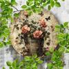 Vintage Floral Metal Wall Art Round Indoor Outdoor Decor Plaque