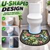 Non-slip Bathroom Floor Rug Absorbent Bath Mat Practical Toilet U-shaped Mat  Household