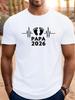 Future Dad Pregnancy AnnounceUnisext Unisexs TShirt Features Footprint and PAPA Design Material Soft and Breathab