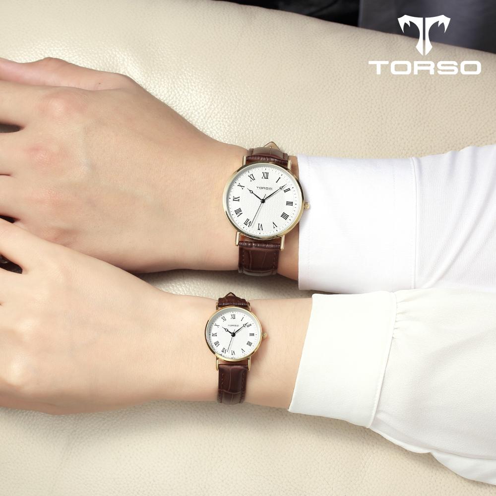 Toleuso T107L-Gsbr Classico Quartz Couple Watch Men'S & Women'S Leather Watch