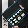 Suet jade white porcelain kung fu tea set home office tea pot cover bowl tea cup ceramic gift tea set heat-resistant