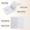 PATIKIL Passport Cover Holder and Luggage Tag PU Leather Passport Case Holder Travel Tag Suitcase Identifier Travel Accessories for Men and White Set,