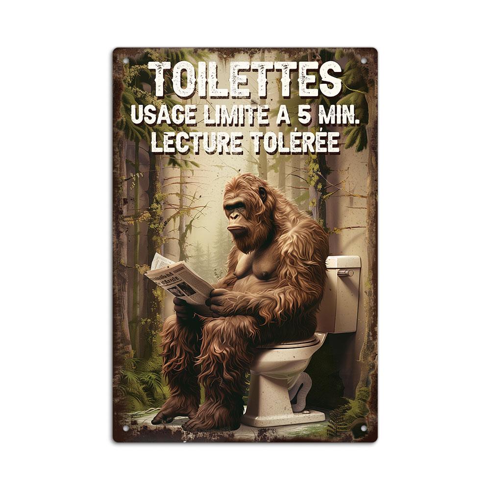 Putuo Decor Vintage Metal  Sign, Chimpanzee Element, Wall Art Decor for Home Farmhouse Bathroom Washroom Toilet, Gift