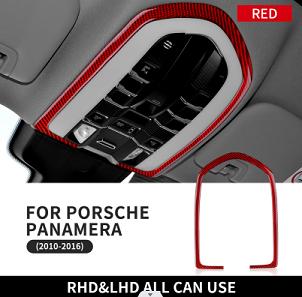 Carbon Fiber Modified For Porsche Panamera 2010-2016 Car Roof Reading Light Panel Decoration Sticker Interior Control Frame Trim