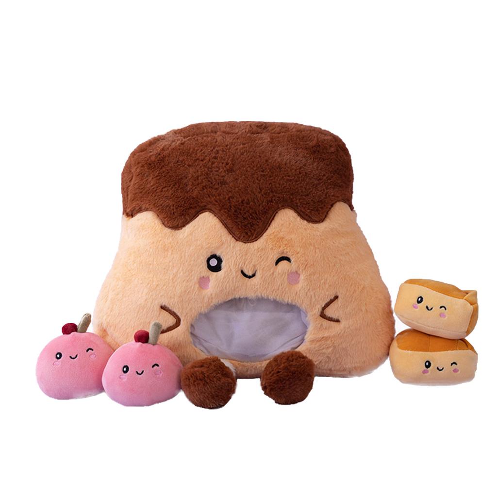 Cute Pudding Pillow, Contains 4 Small Pudding Dolls